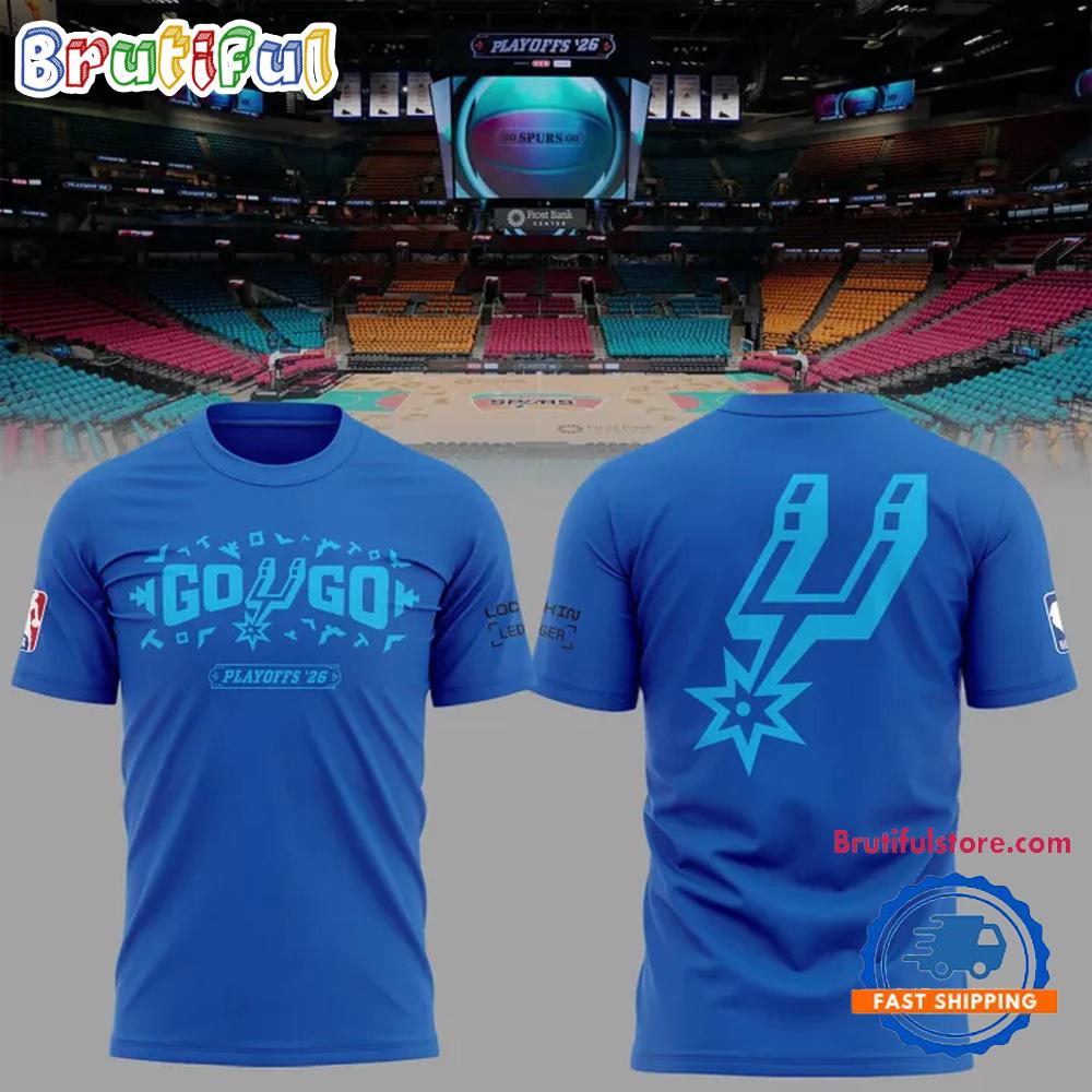 San Antonio Spurs Go Spurs Go 2026 NBA Playoffs Blue Hoodie T-Shirt