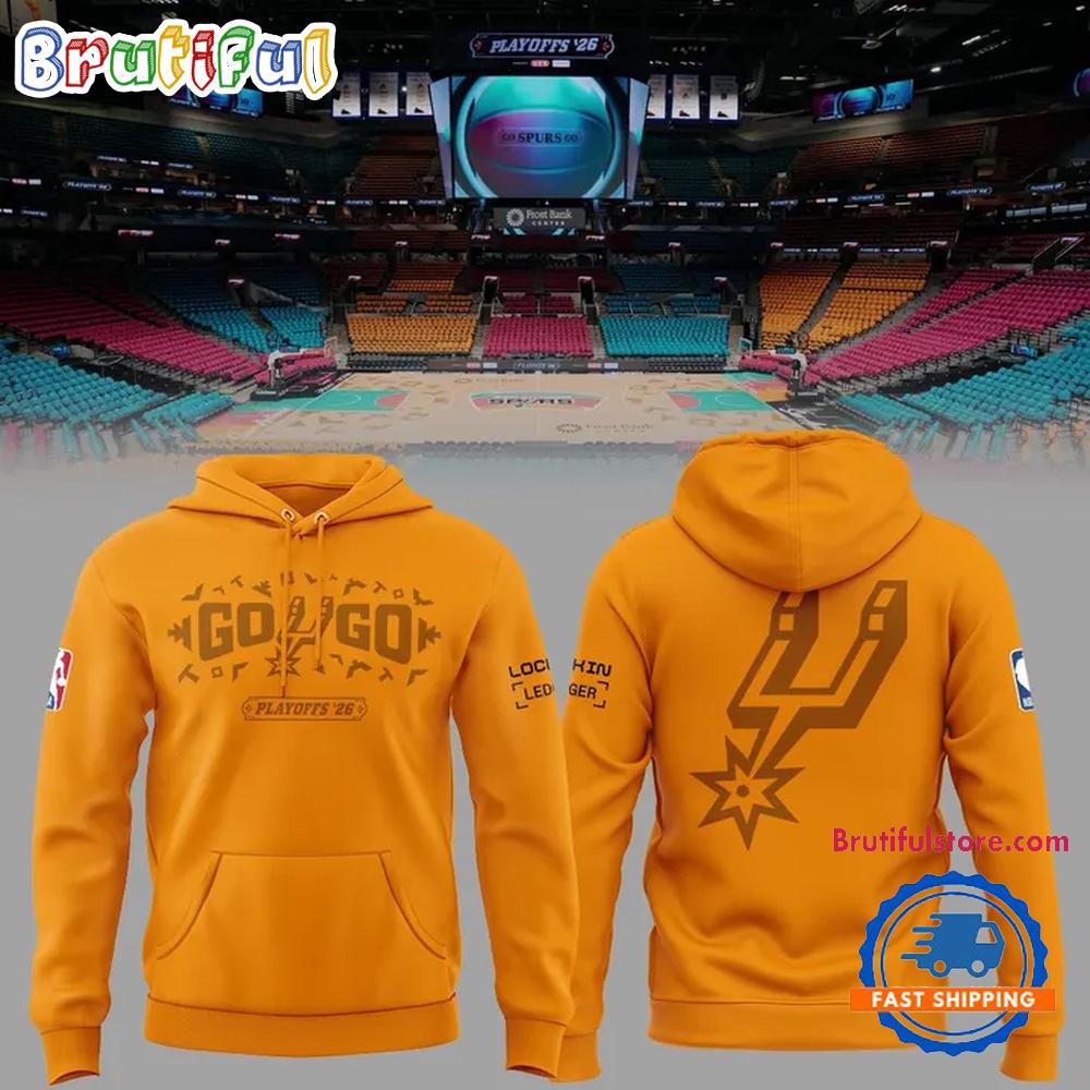 San Antonio Spurs Go Spurs Go 2026 NBA Playoffs Orange Hoodie T-Shirt