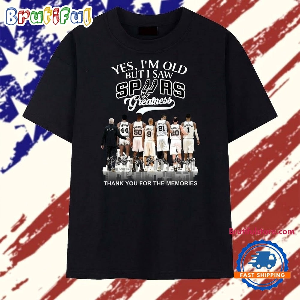 San Antonio Spurs Greatness Legends Signatures Vintage Basketball T Shirt