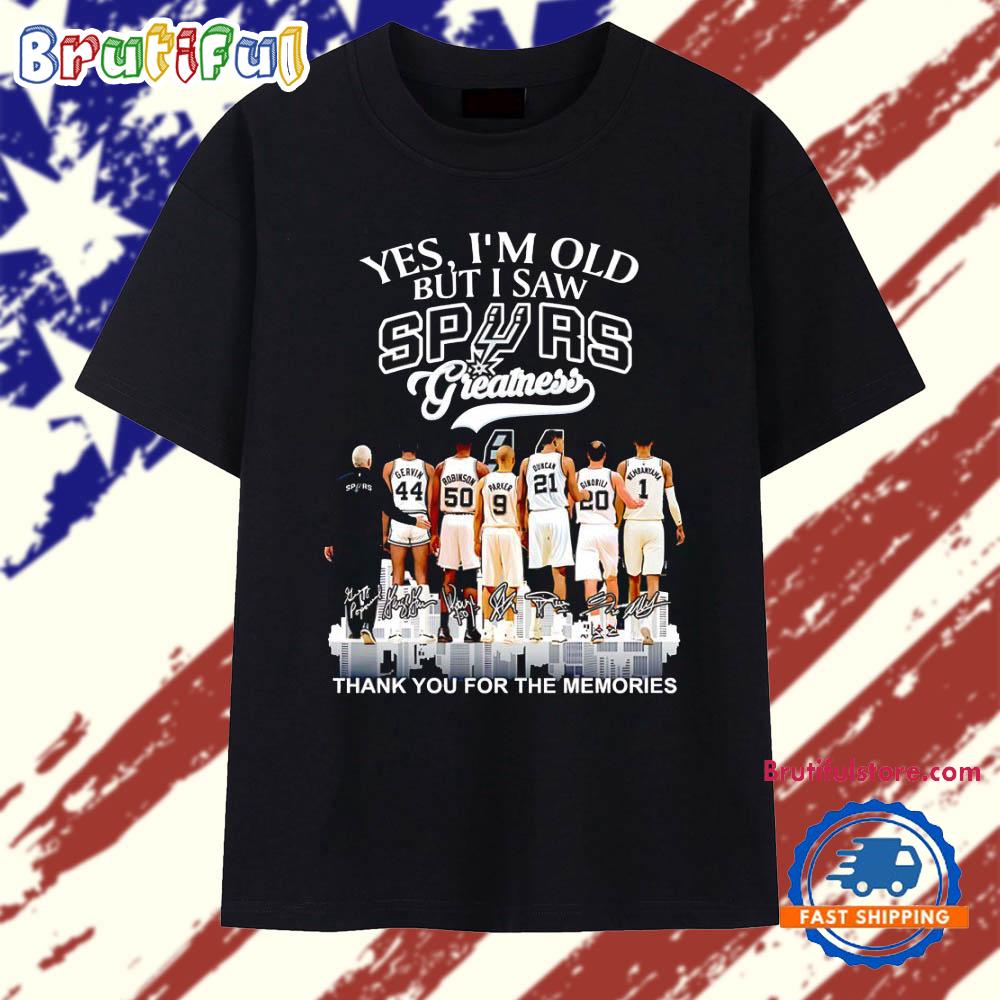 San Antonio Spurs players behind the back yes I’m old but I saw Spurs greatness city skyline T Shirt