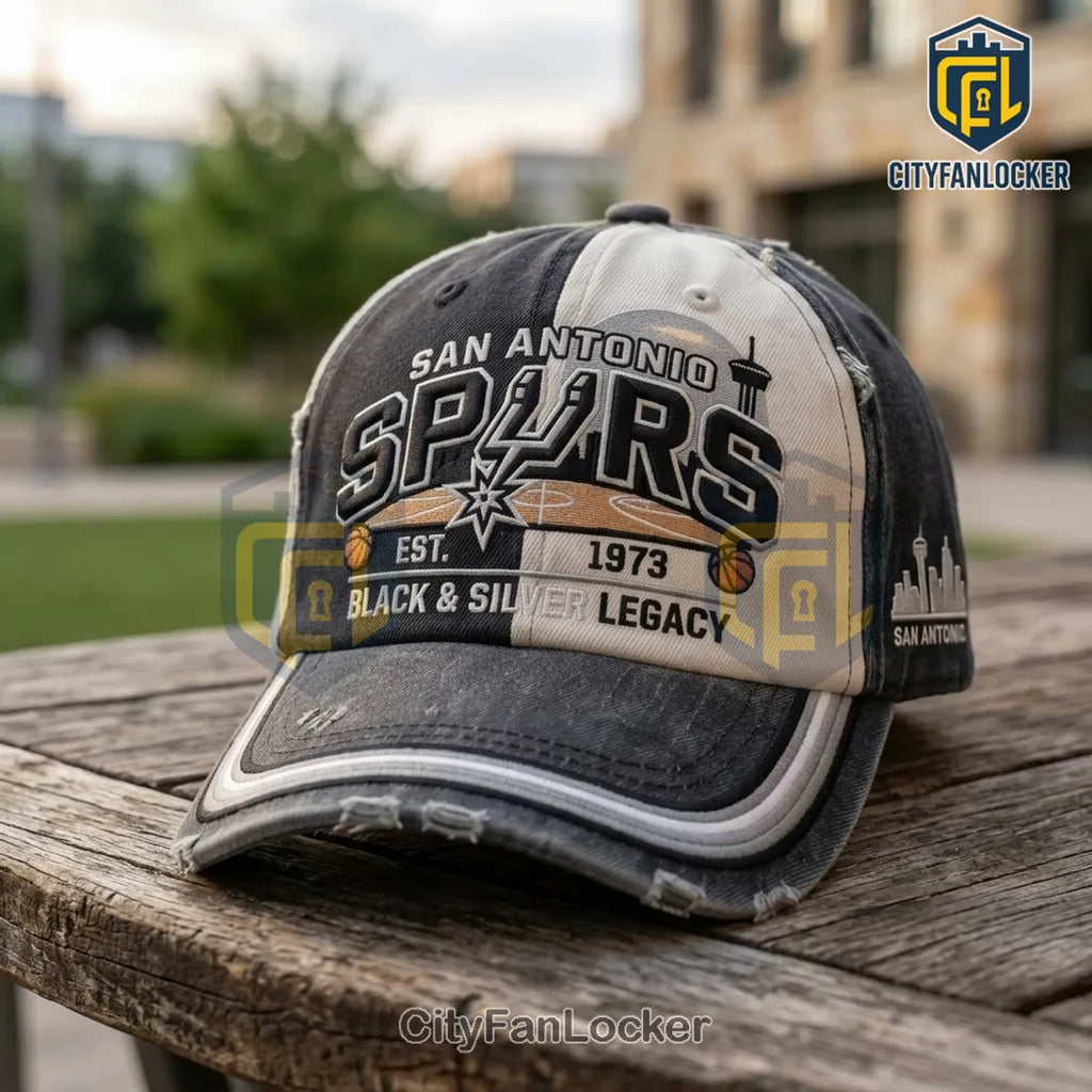San Antonio Spurs Vintage Distressed Legacy Baseball Cap