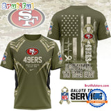 San Francisco 49ers 2025 NFL Salute to Service Camo All Over Print Shirt