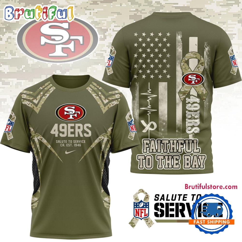 San Francisco 49ers 2025 NFL Salute to Service Camo All Over Print Shirt