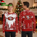 San Francisco 49ers Christmas Trees And Snowflakes Ugly Christmas Sweater
