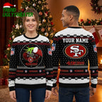 San Francisco 49ers Grinch Hands Custom Name Ugly Christmas Sweater