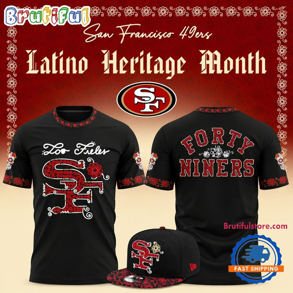 San Francisco 49ers Latino Heritage Month 2026 Black Graphic T Shirt