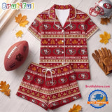 San Francisco 49ers NFL Harvest Huddle Short Sleeve Pajamas Set