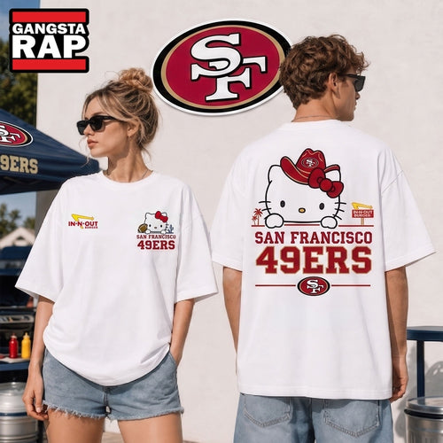San Francisco 49ers NFL Kitty Burger Game Day Unisex 3D Shirt, Football New Design Shirt