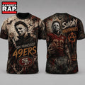 San Francisco 49ers NFL Michael Myers Sunday Nightmares Horror Halloween 3D T Shirt, Football New Design Shirt