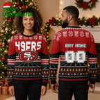 San Francisco 49ers Personalized Football Field Custom Name And Number Ugly Christmas Sweater