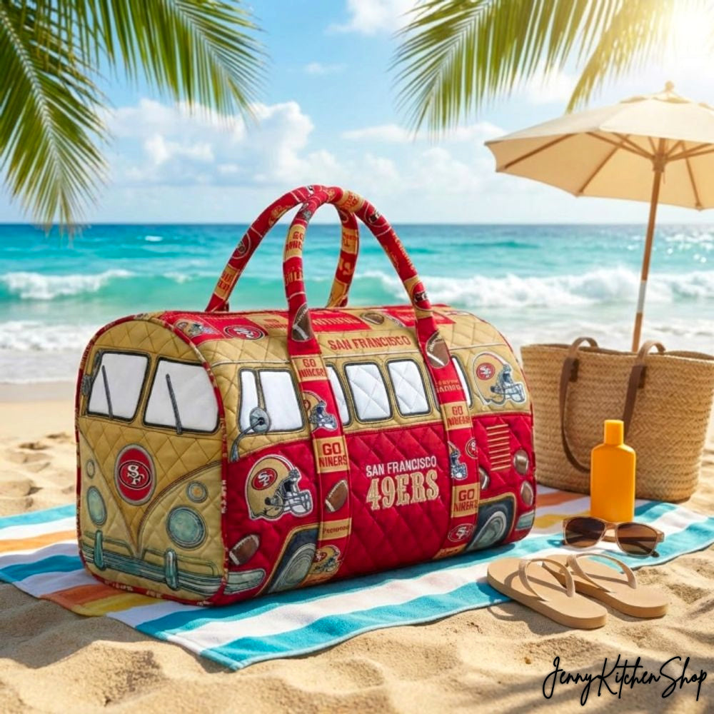 San Francisco 49ers Retro Camper Van Graphic Duffel Bag