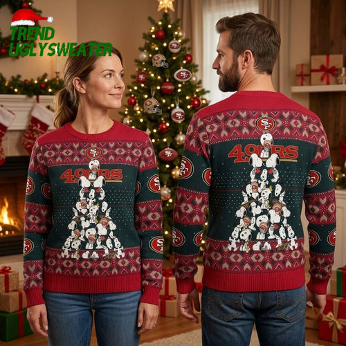 San Francisco 49ers Snoopy Christmas Tree Ugly Christmas Sweater