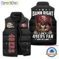 San Francisco 49ers Sporty Mascot Design Sleeveless Puffer Jacket
