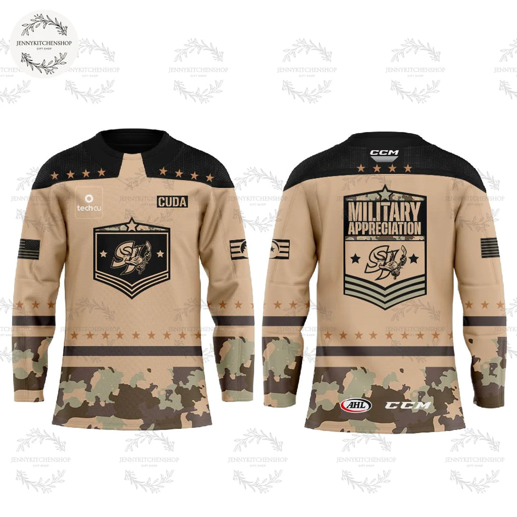 San Jose Barracuda 2025 Veterans Day Hockey Jersey