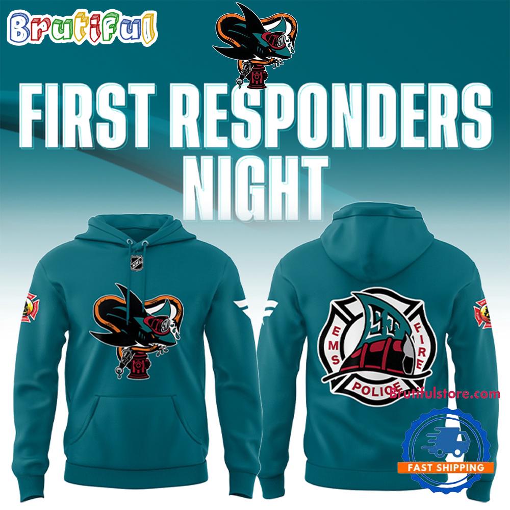 San Jose Sharks Barracuda x First Responders Night 3D All Over Print Hoodie T-Shirt