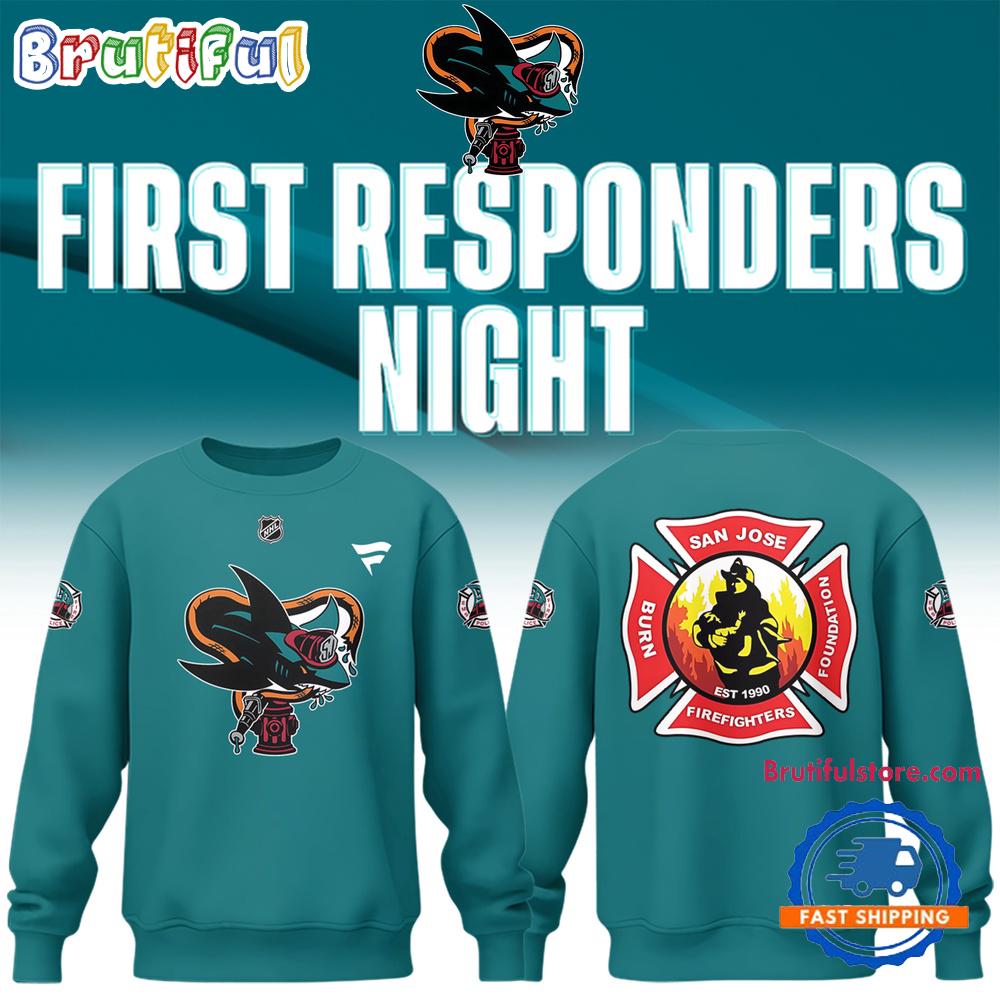 San Jose Sharks Barracuda x First Responders Night 3D All Over Print Hoodie T-Shirt