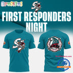San Jose Sharks Barracuda x First Responders Night 3D All Over Print Hoodie T-Shirt