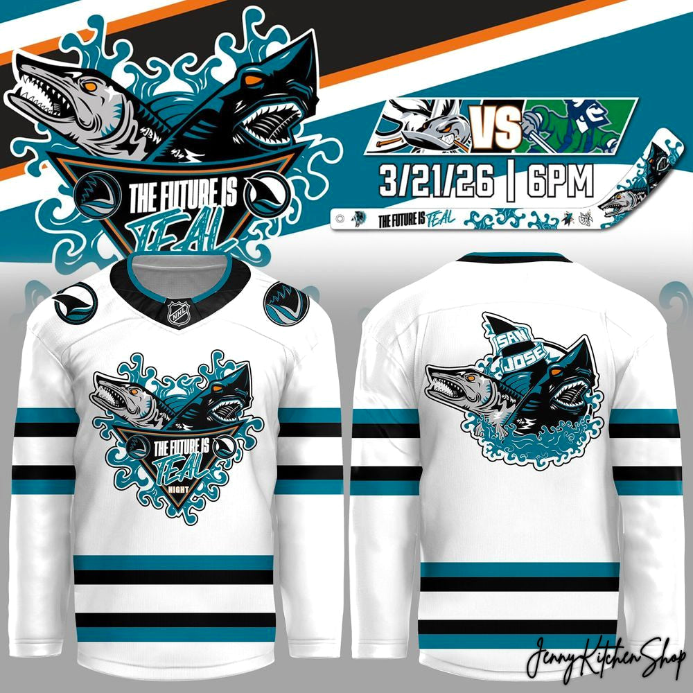 San Jose Sharks The Future Is Teal Night 2026 Hockey Jersey
