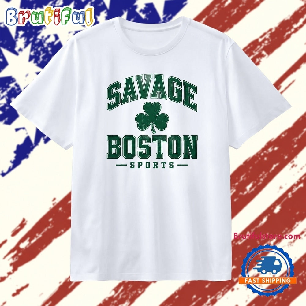 Savage Boston Sports shamrock T Shirt