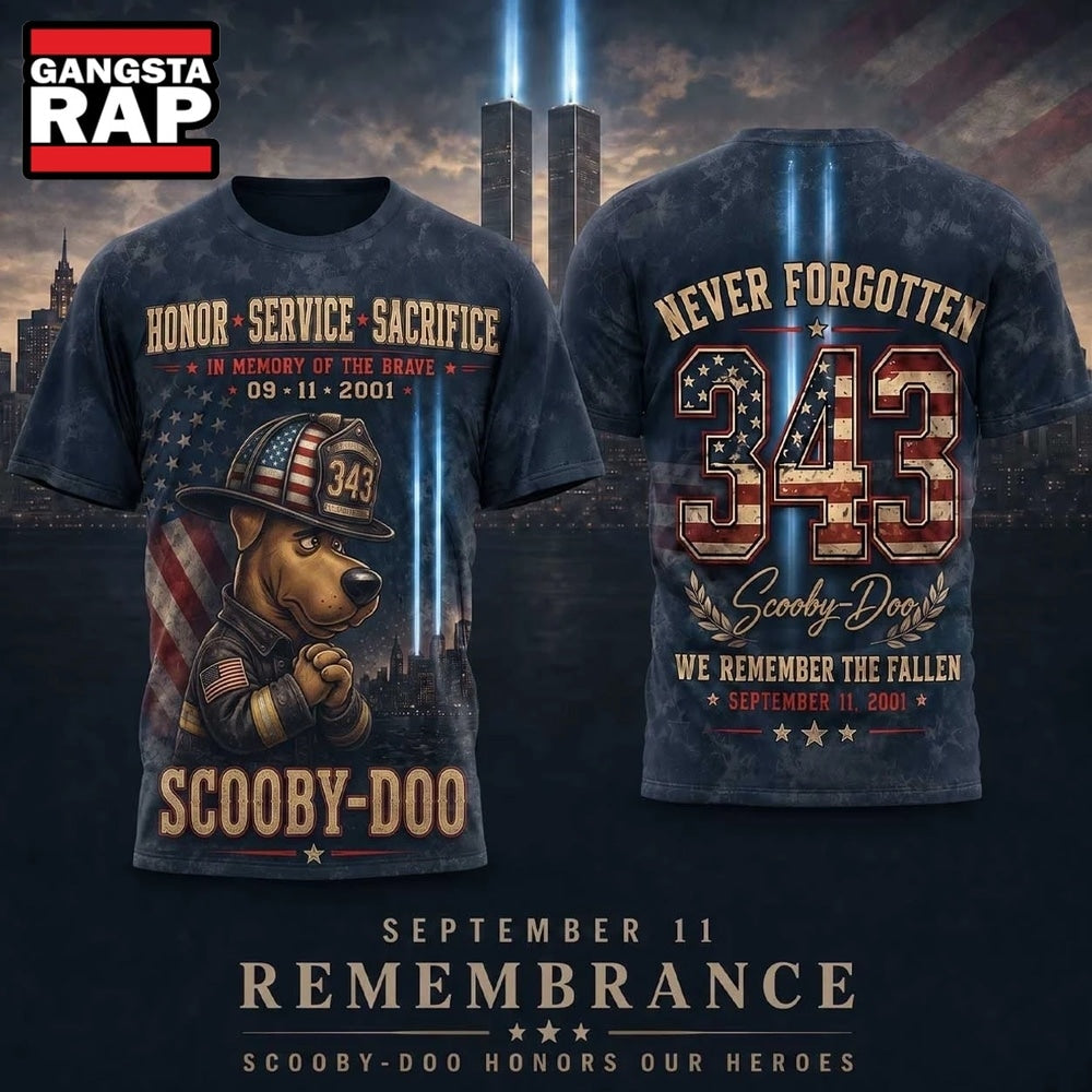 Scooby Doo 911 Tribute Firefighter Helmet 3D Shirt