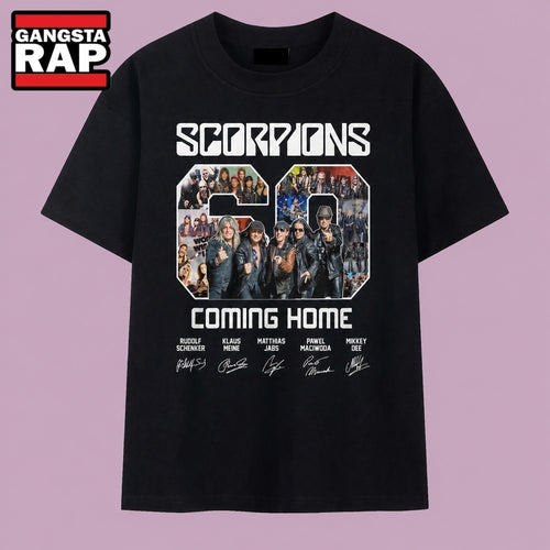 Scorpions 60th Anniversary Coming Home Signatures Vintage Band T Shirt, Music 2D Shirt