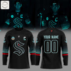 Seattle Kraken Grow In Dark Awakes Custom Black Hockey Jersey