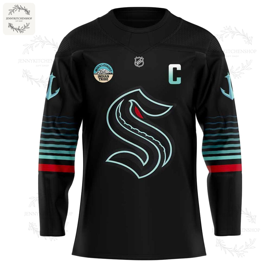 Seattle Kraken Grow In Dark Awakes Custom Black Hockey Jersey