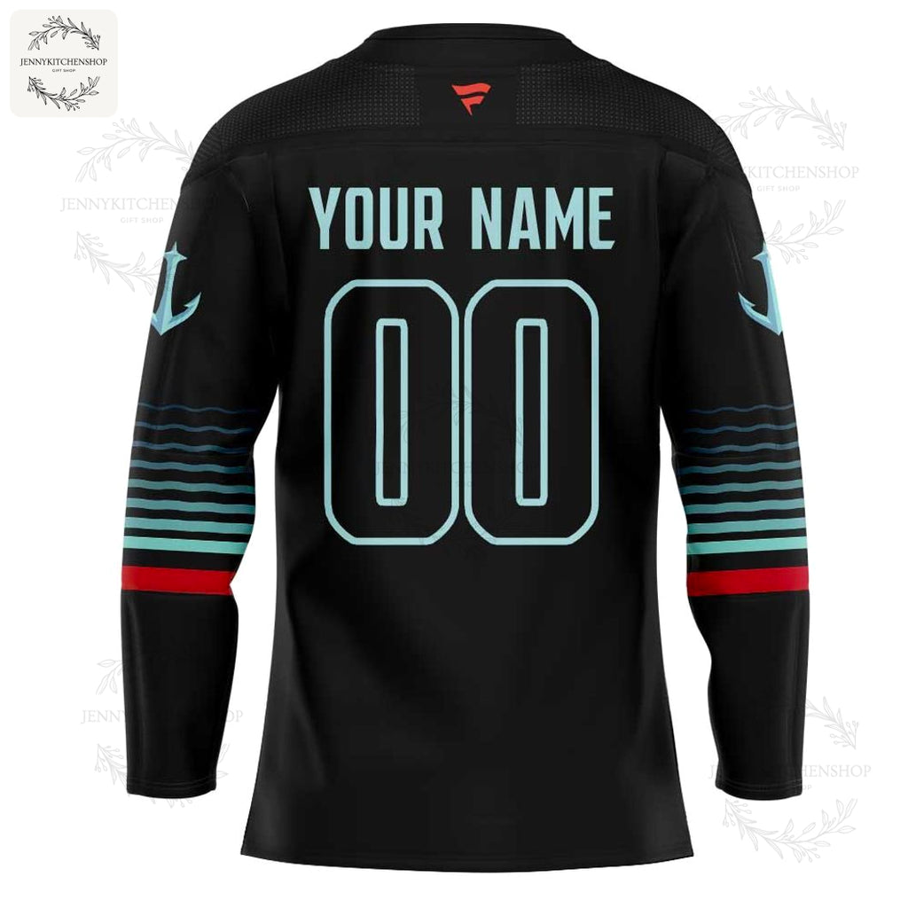 Seattle Kraken Grow In Dark Awakes Custom Black Hockey Jersey