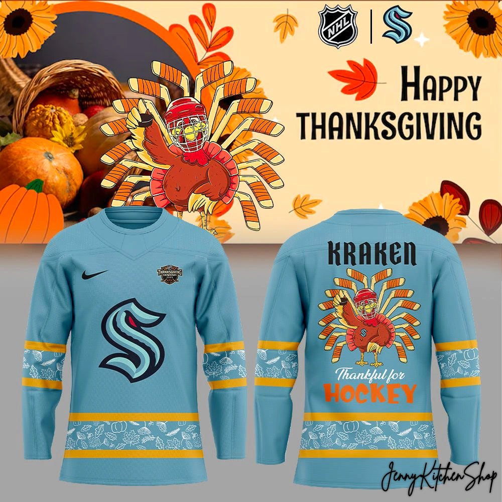 Seattle Kraken Happy Thanksgiving 2025 Limited Hockey Jersey