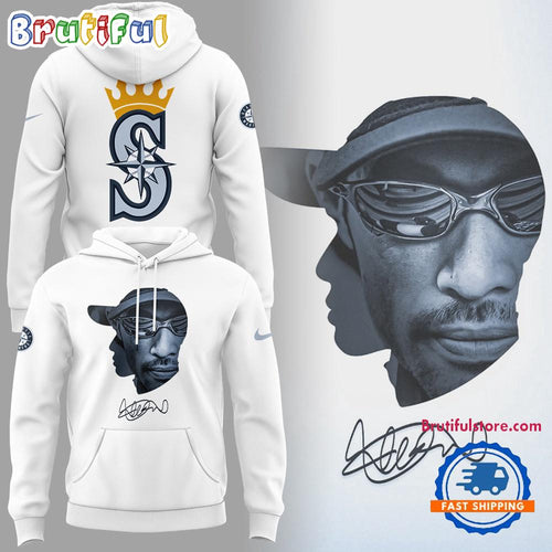 Seattle Mariners x ICHIRO 2025 Signature White Hoodie T-Shirt