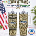 Seattle Seahawks 2026 NFL Honor Veterans Camo Stanley Tumbler