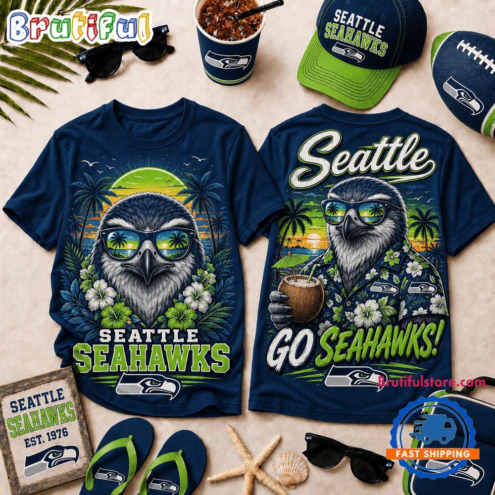 Seattle Seahawks 2026 NFL Summer Tropical New Design 3D Shirt