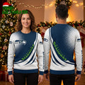 Seattle Seahawks Gradient Logo Ugly Christmas Sweater