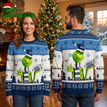 Seattle Seahawks Grinch Holding Football Snowflake Ugly Christmas Sweater