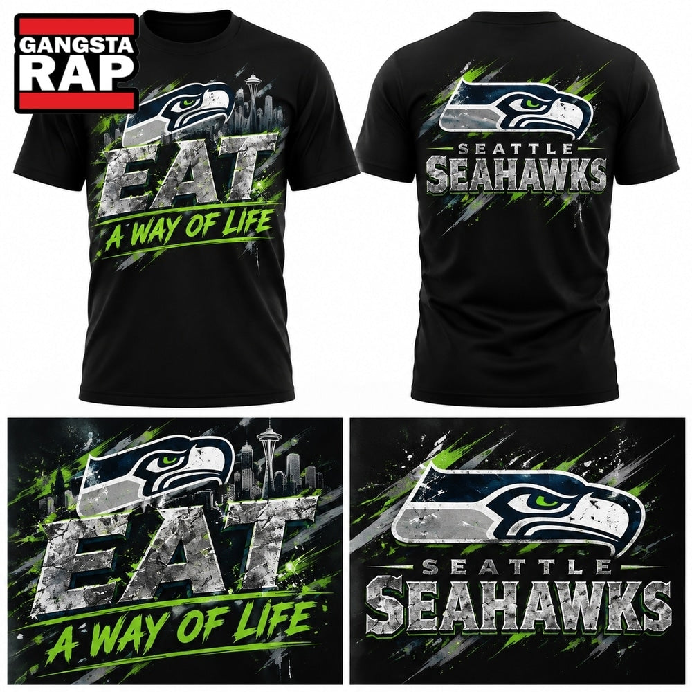 Seattle Seahawks Mike Macdonald Eat A Way Of Life 2026 Graphic T Shirt