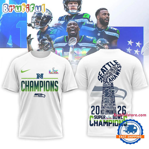 Seattle Seahawks NFL 2026 Super Bowl LX All Over Print T Shirt