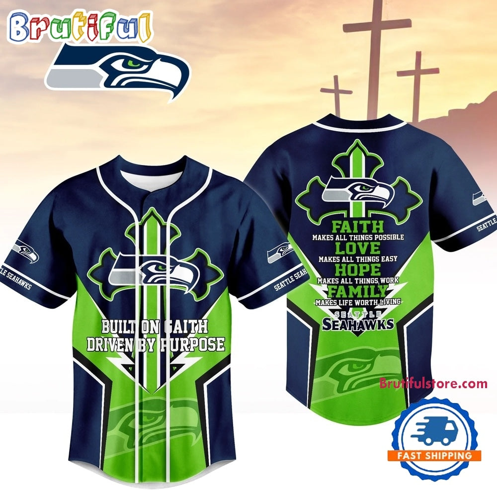 Seattle Seahawks NFL Blessed Beyond The Score Baseball Jersey