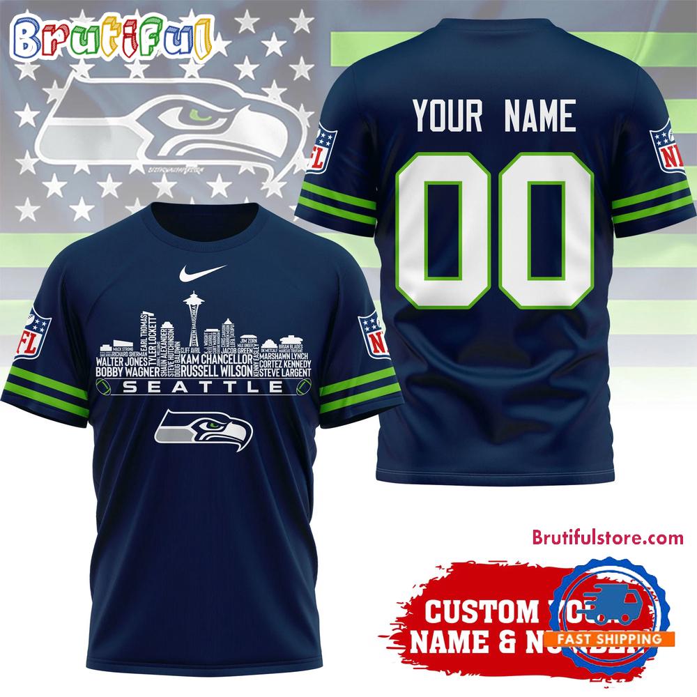 Seattle Seahawks NFL Game Day Skyline Names Limited Edition 3D Shirt