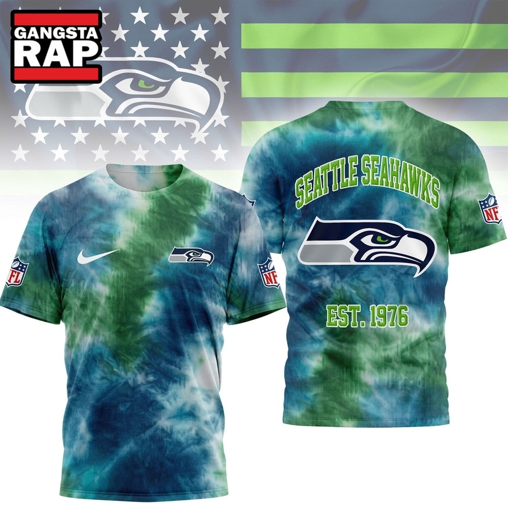 Seattle Seahawks NFL Sunday Legends Tie Dye 3D Shirt, Football New Design Shirt