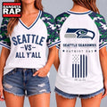 Seattle Seahawks NFL vs All Y’ All United We Stand V Neck T Shirt