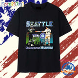 Seattle Seahawks Sam Darnold And Seattle Mariners Cal Raleigh Skyline City Signatures T Shirt