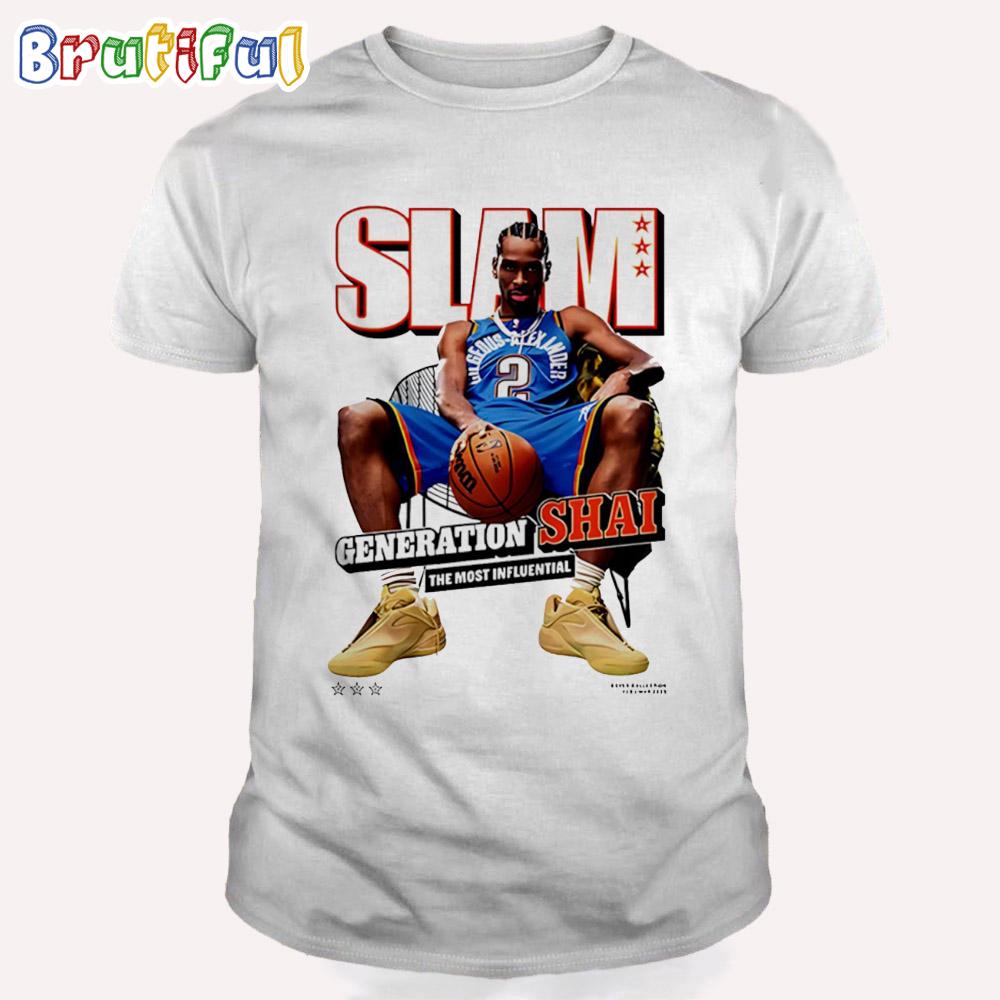 Shai Gilgeous-alexander Oklahoma City Thunder Slam the Most Influential T Shirt
