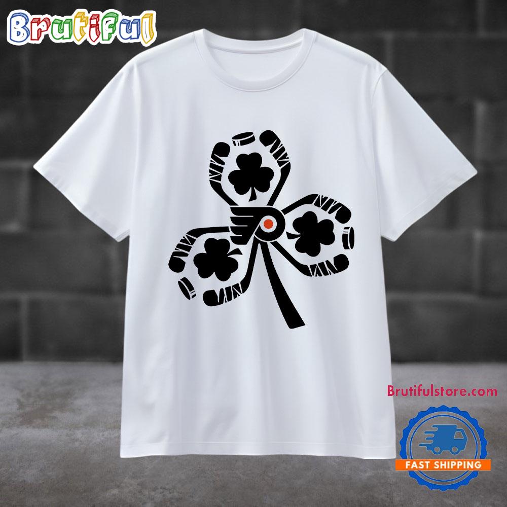 Shamrock Hockey St Patricks Day Philadelphia Flyers Sporty 2025 T Shirt