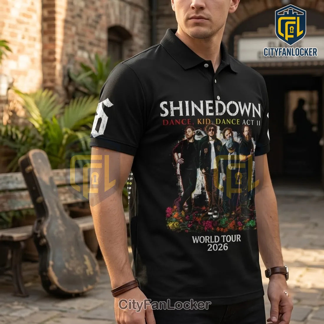 Shinedown Dance Kid Dance 2026 Tour Polo Shirt