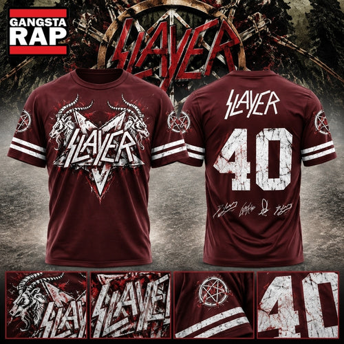 Slayer Reign in Blood 40th Anniversary 2026 Signed Red 3D Shirt