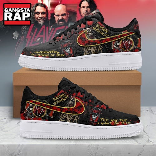 Slayer Slaytanic Wehrmacht Heavy Metal Graphic Air Force 1 Shoes, Music Air Force 1 Shoes