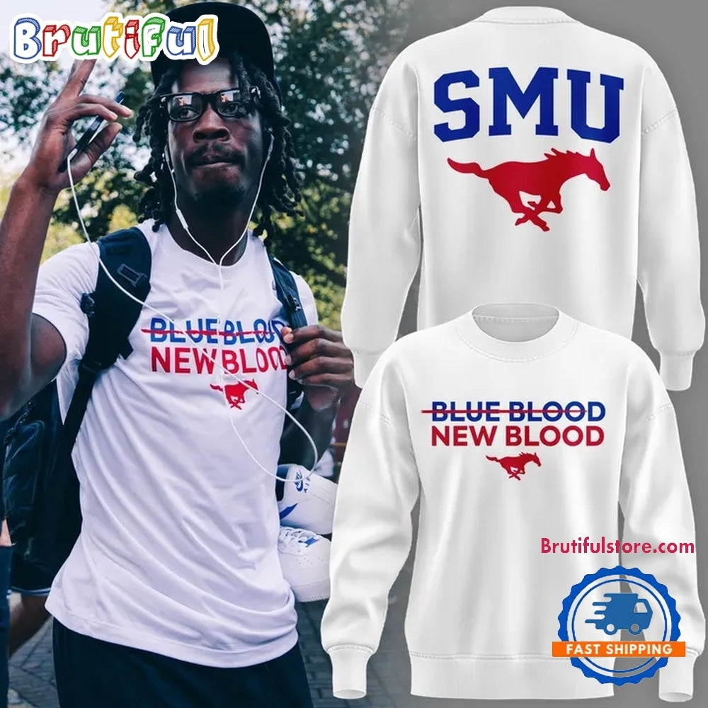 SMU Mustangs football BLUE BLOOD NEW BLOOD 2026 Hoodie T-Shirt
