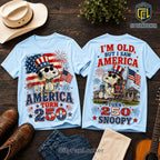 Snoopy America 250 Independence Day Light Blue Shirt