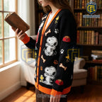 Snoopy and Friends Black Retro V-Neck Cardigan