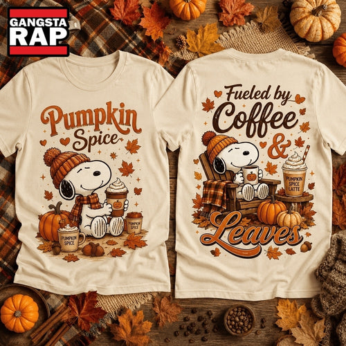 Snoopy Autumn Pumpkin Spice Fall Coffee 3D Shirt Hoodie T-Shirt